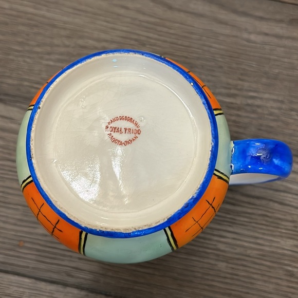 Vintage Royal Trico hand decorated geometric design pitcher Nagoya Japan unique - Picture 8 of 14